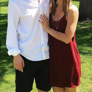 TOBI graduation dress burgundy